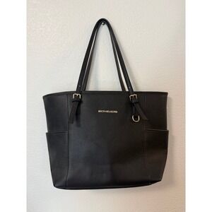 Michael Kors Black Saffiano Leather Tote Bag Large Shoulder Purse Work Bag